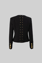 Co-ord Set with Statement Gold Buttons - Black