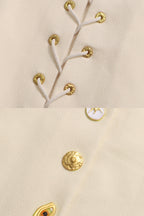 Co-ord Set with Statement Gold Buttons - White