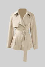 Belted Trench Jumpsuit - Beige