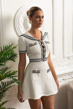 Sailor Textured Co-ord Set - White
