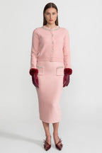 Embellished Knit Co-Ord Set – Blush Pink
