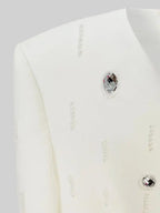 Diamond Embellished Co-Ord with Mini Skirt - White
