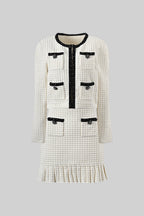 Tweed Co-Ord Set With Black Details - Ivoire