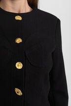 Co-ord Set with Statement Gold Buttons - Black