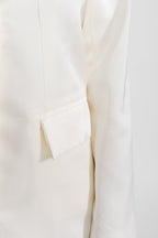 Satin Rose Embellished Blazer Dress – Ivoire